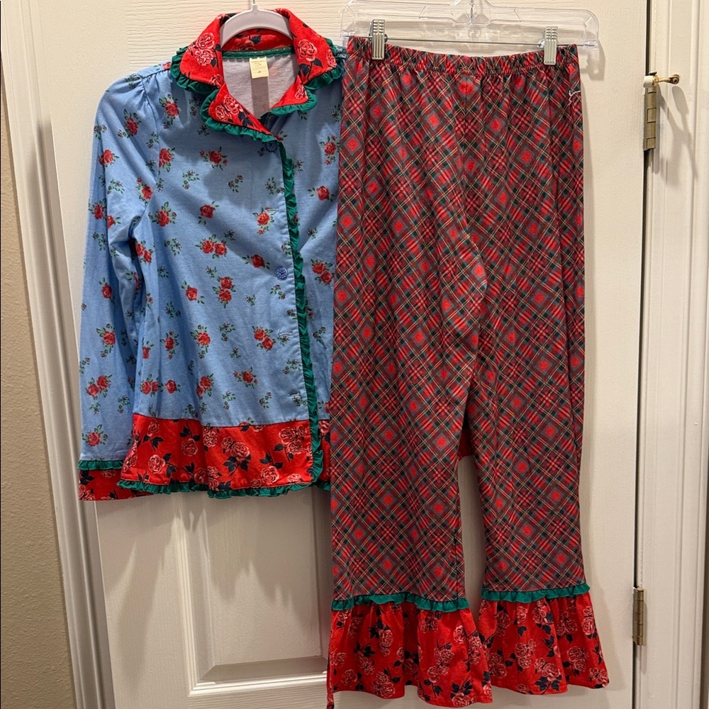 Matilda Jane Blue and Red Floral Pajama Set